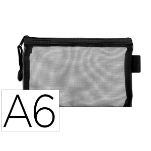 Bolsa zipper bag liderpapel poliester transpirable multiusos din a6 negro