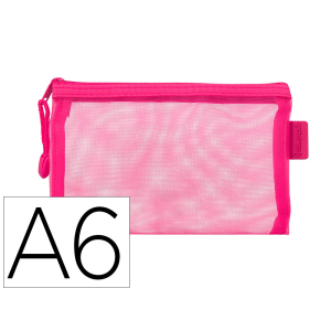 Bolsa zipper bag liderpapel poliester transpirable multiusos din a6 rosa
