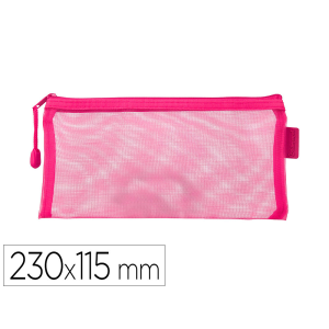 Bolsa zipper bag liderpapel poliester transpirable multiusos ticket 230x115 mm rosa