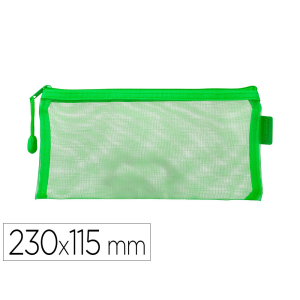 Bolsa zipper bag liderpapel poliester transpirable multiusos ticket 230x115 mm verde pastel