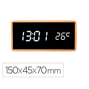 Reloj q-connect sobremesa digital con temperatura 150x45x70mm
