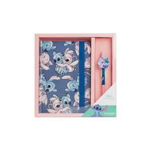 Set de papeleria boligrafo stitch 2 piezas