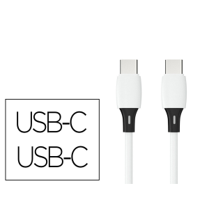 Cable usb-c a usb-c q-connect pvc longitud 1m blanco