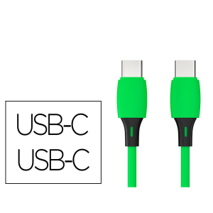 Cable usb-c a usb-c q-connect pvc longitud 2m verde