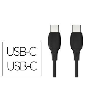 Cable usb-c a usb-c q-connect pvc longitud 2m negro
