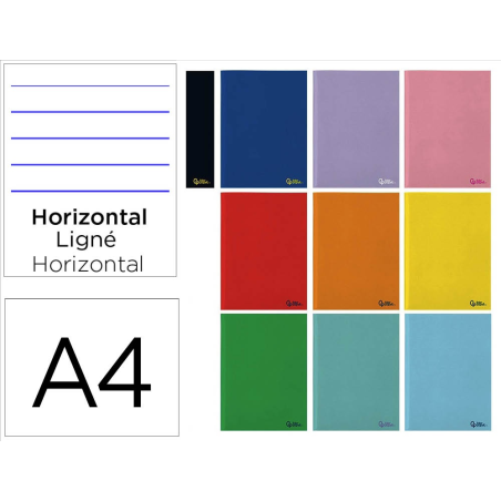 Libreta liderpapel smart a4 48 hojas 75gr horizontal con doble margen colores surtidos