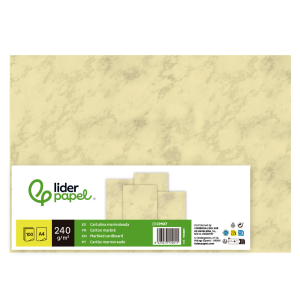 Cartulina marmoleada liderpapel din a4 240gr crema claro paquete de 100 hojas