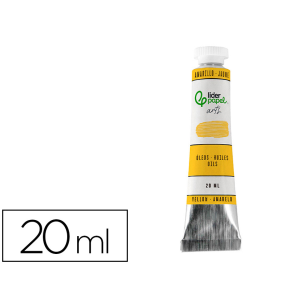 Pintura al oleo liderpapel tubo de aluminio de 20 ml color amarillo
