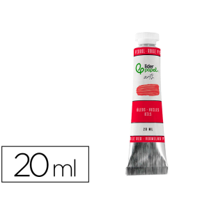 Pintura al oleo liderpapel tubo de aluminio de 20 ml color rojo pirrol