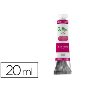 Pintura al oleo liderpapel tubo de aluminio de 20 ml color magenta