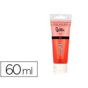 Pintura acrilica liderpapel tubo de plastico de 60 ml color rojo bermellon