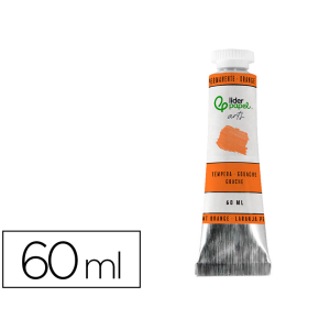 Pintura gouache/tempera liderpapel tubo de aluminio de 60 ml color naranja permanente