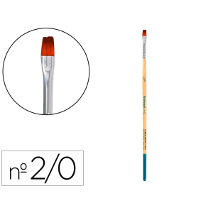 Pincel para pintura acrilica y acuarela liderpapel n 00 punta plana de pelo sintetico certificado fsc