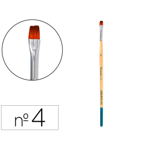 Pincel para pintura acrilica y acuarela liderpapel n 4 punta plana de pelo sintetico certificado fsc