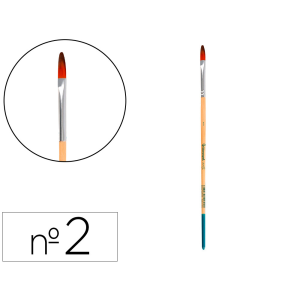 Pincel para pintura acrilica y acuarela liderpapel n 2 punta filbert / lengua gato de pelo sintetico certificado