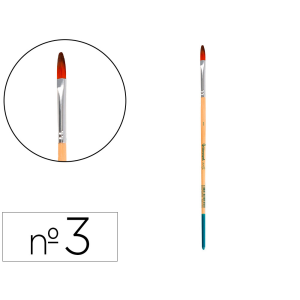 Pincel para pintura acrilica y acuarela liderpapel n 3 punta filbert / lengua gato de pelo sintetico certificado