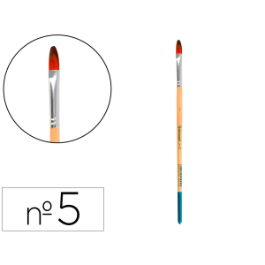 Pincel para pintura acrilica y acuarela liderpapel n 5 punta filbert / lengua gato de pelo sintetico certificado