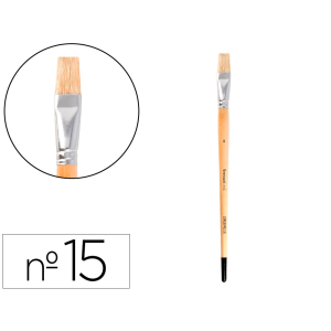 Pincel para pintura al oleo y acrilica liderpapel n 15 punta plana de pelo de cerda certificado fsc