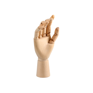Maniqui mano liderpapel para pintura y dibujo articulado y flexible de madera 18 cm certificado fsc