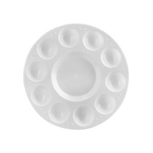 Paleta plastico liderpapel para pintura redonda con 10 huecos 17 cm