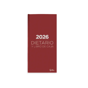 Dietario liderpapel 2026 cuarto 150x215 mm dia pagina color rojo papel 70 gr fsc