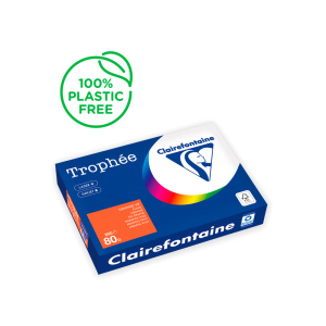 Papel color trophee a4 80gr naranja intenso paquete de 500 hojas
