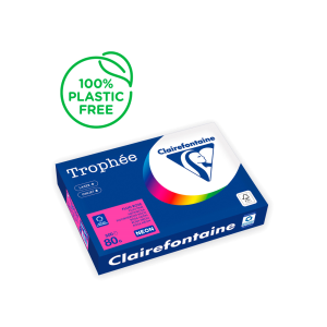 Papel color trophee a4 80gr rosa neon paquete de 500 hojas