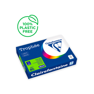 Papel color trophee a4 80gr verde neon paquete de 500 hojas