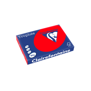 Papel color trophee a3 80gr rojo coral paquete de 500 hojas