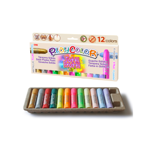 Tempera solida playcolor tutti frutti one caja de 12 unidades colores surtidos