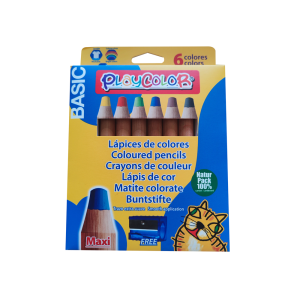 Lapices de colores playcolor maxi basic caja de 6 unidades colores surtidos