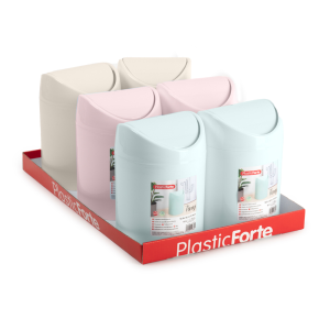 Papelera plastico plasticforte tiny sobremesa 1,4l colores surtidos 12,5x12,5x17,5 cm