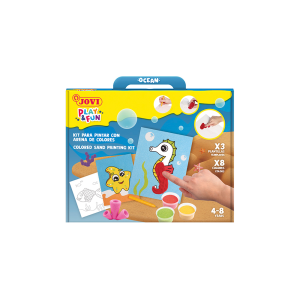 Juego jovi play&fun pinta con arena de colores animales marinos