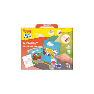 Juego jovi play&fun pinta con arena de colores vehiculos