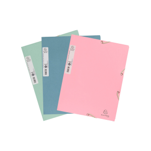 Carpeta exacompta autentik gomas carton reciclado tres solapas din a4+ pack de 6 colores surtidos