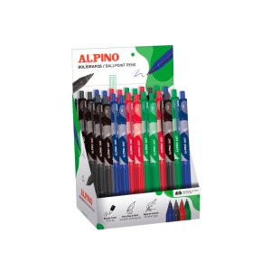 Boligrafo alpino dot tinta aceite expositor de 24 unidades colores surtidos