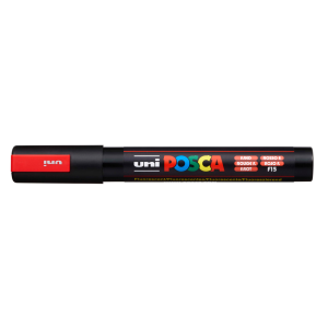 Rotulador uni posca pc-5m marcador de pintura punta conica 1,8-2,5 mm rojo fluorescente