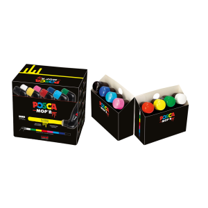Rotulador uni posca mop r pcm-22 marcador de pintura redonda 3-19 mm caja de 8 unidades colores surtidos
