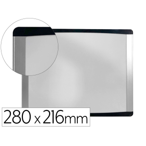 Pizarra blanca bi-office inka magnetica acero lacado marco de aluminio y laterales plastico negro 280x216 mm