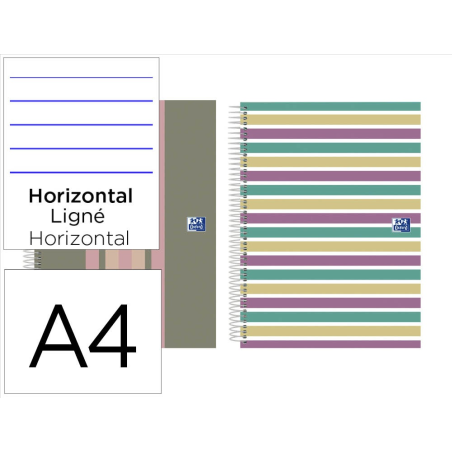 Cuaderno espiral oxford europeanbook 5 tapa extradura din a4+ 120 hojas horizontal