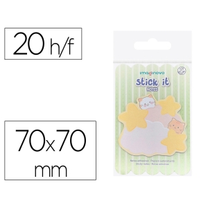 Bloc notas adhesivas imaginovo meow 20 hojas nubes 70x70 mm