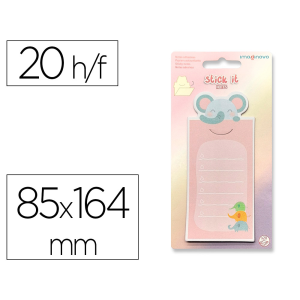 Bloc notas adhesivas imaginovo letter con mensaje trasero elefante 20 hojas 85x164 mm