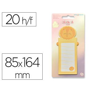 Bloc notas adhesivas imaginovo letter con mensaje trasero leon 20 hojas 85x164 mm