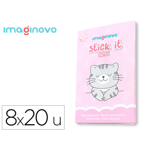 Notas adhesivas imaginovo stick it! notebook 20 notas adhesivas gatito tamaños surtidos