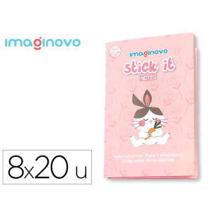 Notas adhesivas imaginovo stick it! notebook 20 notas adhesivas conejito tamaños surtidos