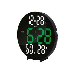 Reloj q-connect digital de pared digital con alarma redondo 27 cm