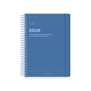 Agenda espiral antartik manifest a5+ 2026 día página azul papel 80g fsc