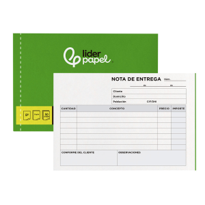 Talonario liderpapel entregas 8º original y copia t228 apaisado