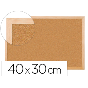 Pizarra corcho q-connect 40x30 cm marco de madera