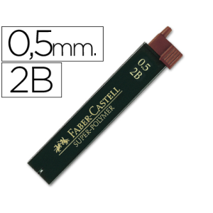 Minas faber grafito 9065 0,5 mm 2b estuche de 12 minas